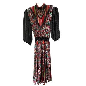 Diane Freis 1980s Vintage Georgette Dress STUNNING!